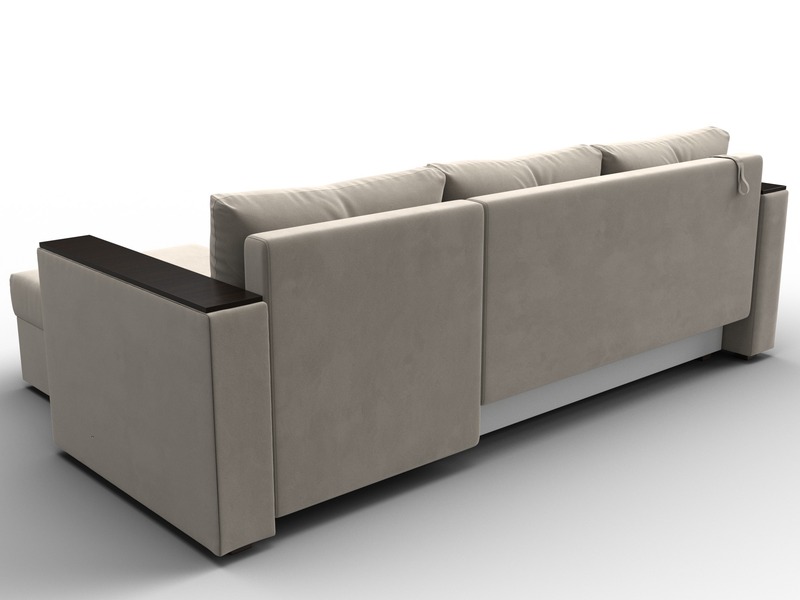 Диван угловой Атланта без стола универсальный угол, Микровельвет, Бежевый