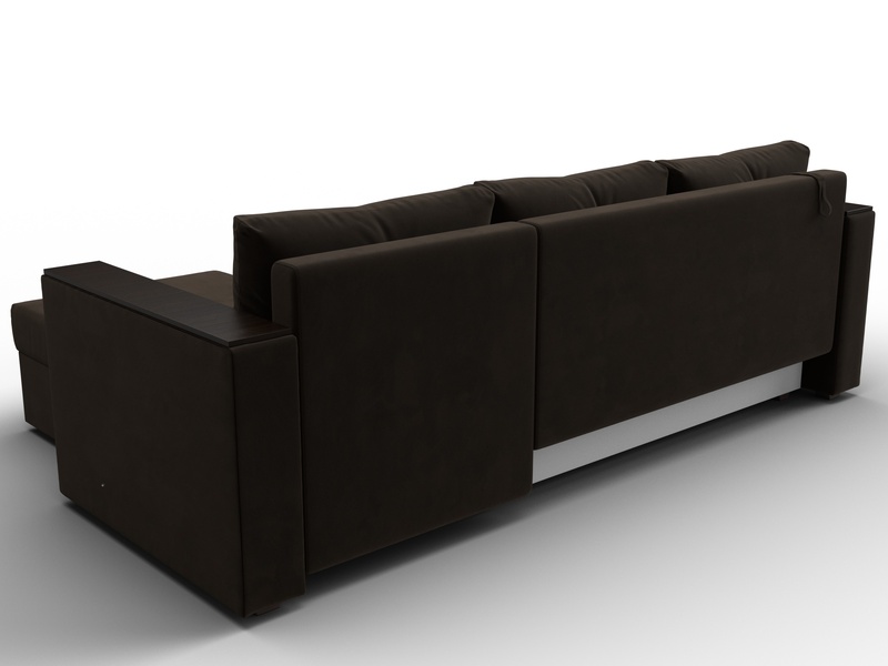 Диван угловой Атланта без стола универсальный угол, Микровельвет, Коричневый