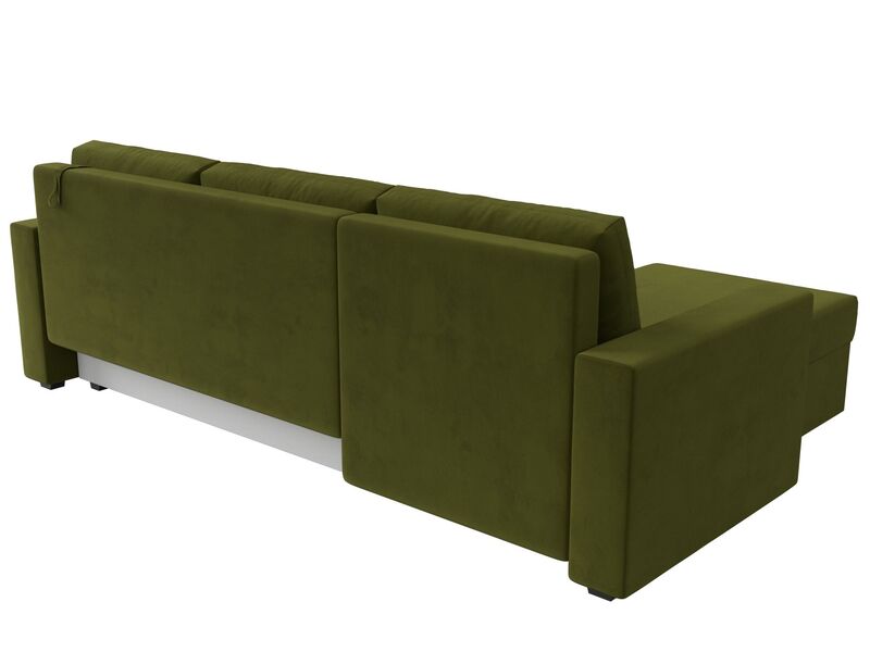 Диван угловой Траумберг Лайт левый угол, Микровельвет, Зеленый