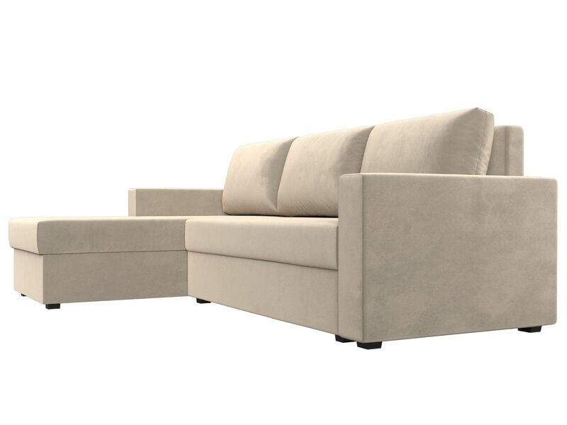 Диван угловой Траумберг Лайт левый угол, Микровельвет, Бежевый