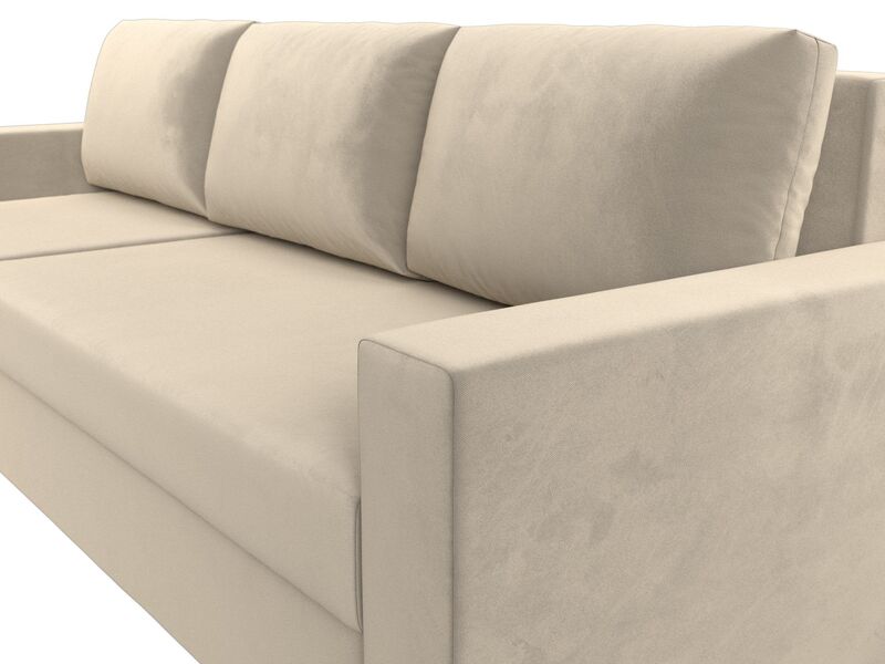 Диван угловой Траумберг Лайт левый угол, Микровельвет, Бежевый