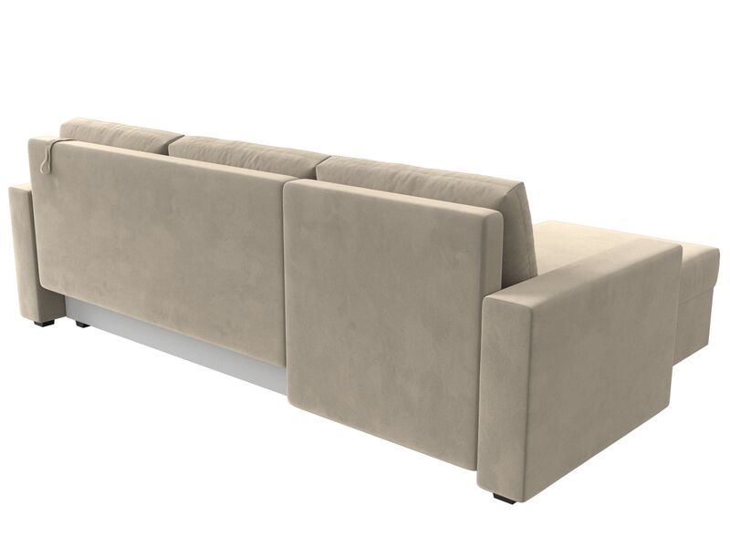 Диван угловой Траумберг Лайт левый угол, Микровельвет, Бежевый