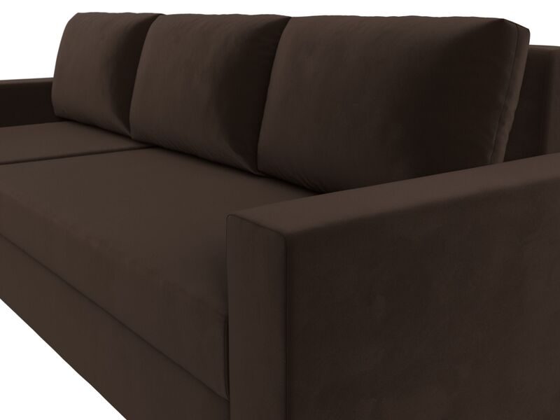 Диван угловой Траумберг Лайт левый угол, Микровельвет, Коричневый