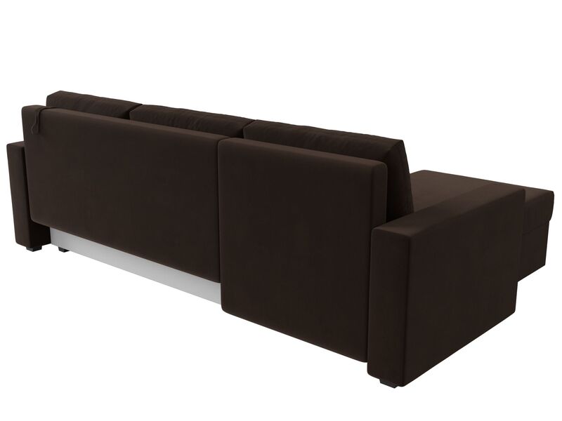 Диван угловой Траумберг Лайт левый угол, Микровельвет, Коричневый