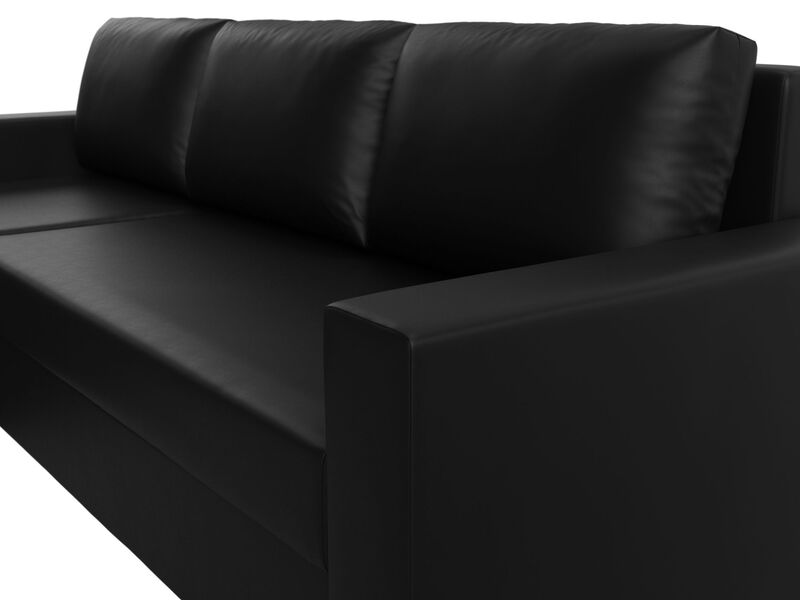 Диван угловой Траумберг Лайт левый угол, Экокожа, Черный