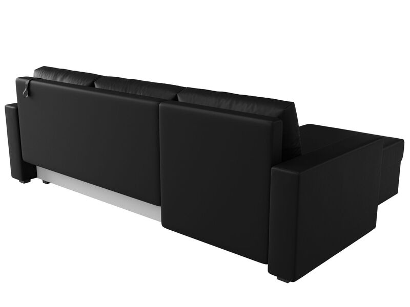 Диван угловой Траумберг Лайт левый угол, Экокожа, Черный
