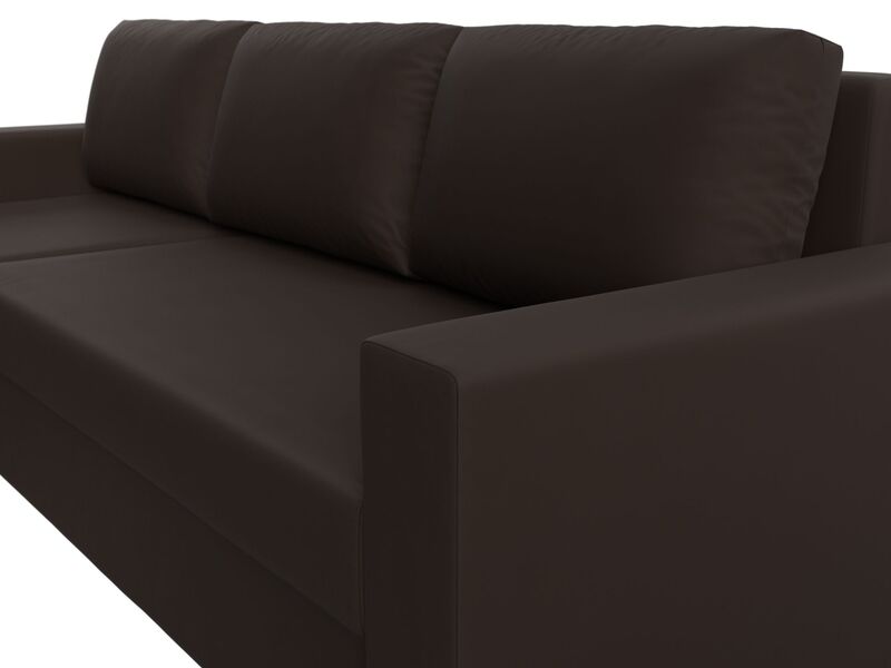 Диван угловой Траумберг Лайт левый угол, Экокожа, Коричневый