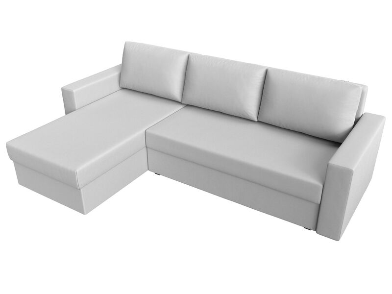 Диван угловой Траумберг Лайт левый угол, Экокожа, Белый