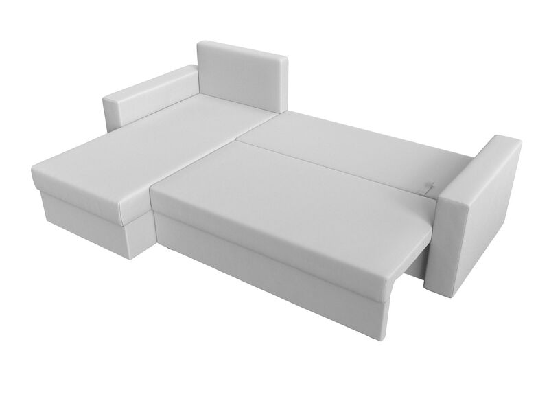 Диван угловой Траумберг Лайт левый угол, Экокожа, Белый