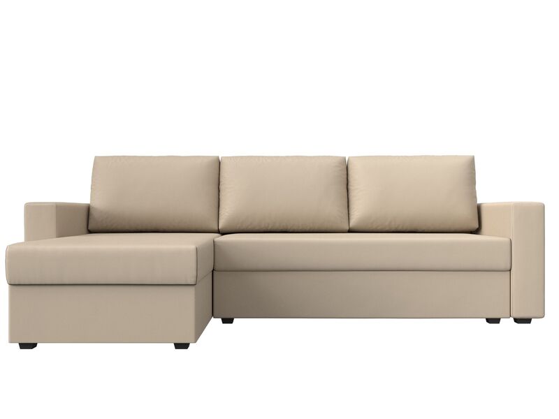 Диван угловой Траумберг Лайт левый угол, Экокожа, Бежевый