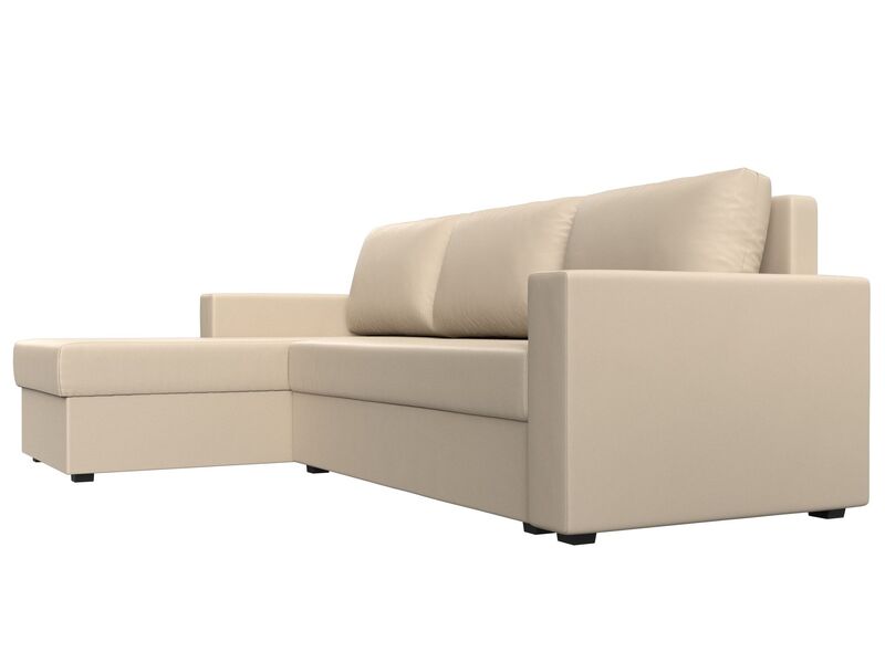 Диван угловой Траумберг Лайт левый угол, Экокожа, Бежевый