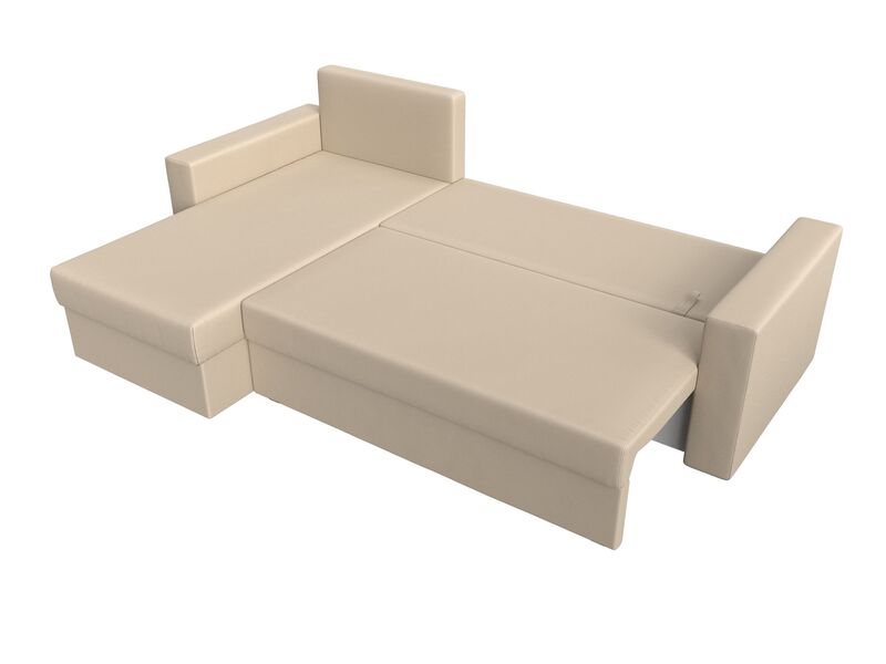 Диван угловой Траумберг Лайт левый угол, Экокожа, Бежевый