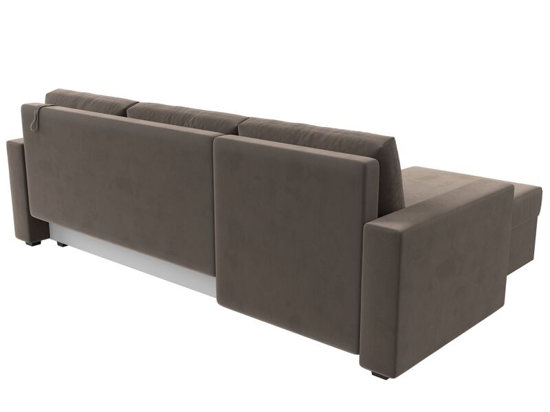 Диван угловой Траумберг Лайт левый угол, Велюр, SEVEN 727 коричневый