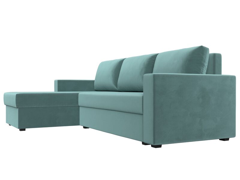 Диван угловой Траумберг Лайт левый угол, Велюр, SEVEN 113 бирюзовый
