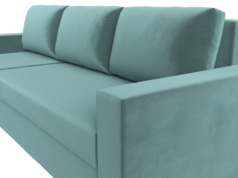 Диван угловой Траумберг Лайт левый угол, Велюр, SEVEN 113 бирюзовый