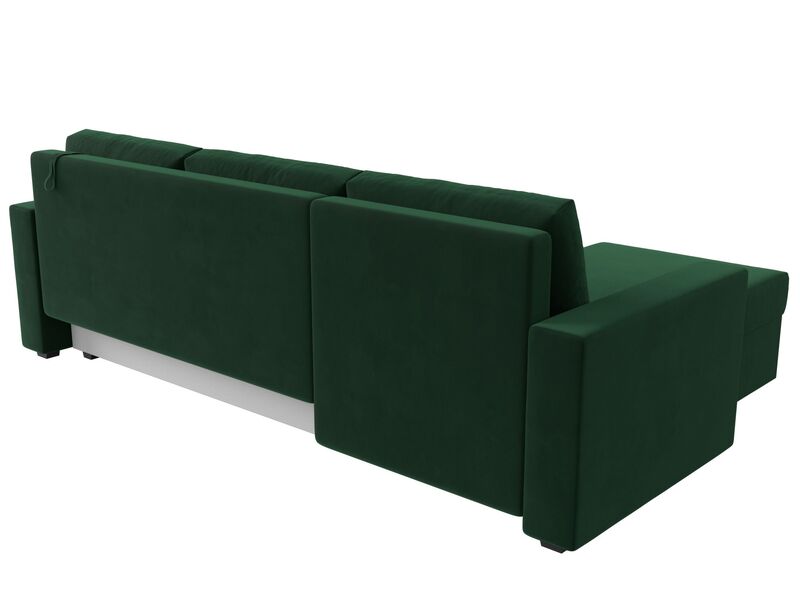 Диван угловой Траумберг Лайт левый угол, Велюр, SEVEN 626 зеленый