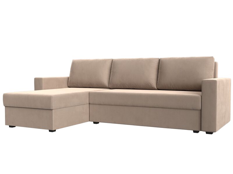 Диван угловой Траумберг Лайт левый угол, Велюр, SEVEN 729 бежевый