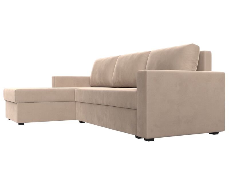 Диван угловой Траумберг Лайт левый угол, Велюр, SEVEN 729 бежевый
