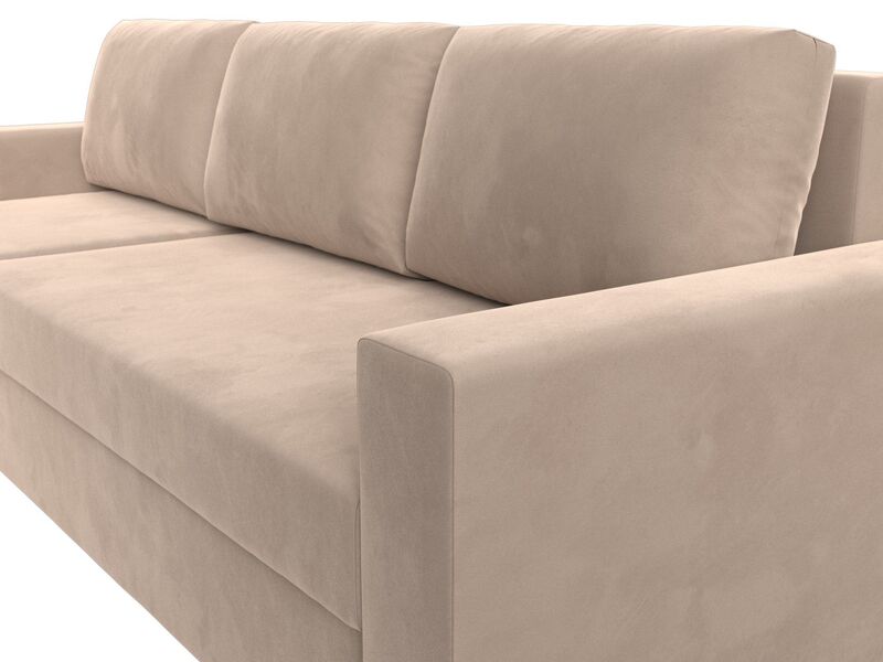 Диван угловой Траумберг Лайт левый угол, Велюр, SEVEN 729 бежевый