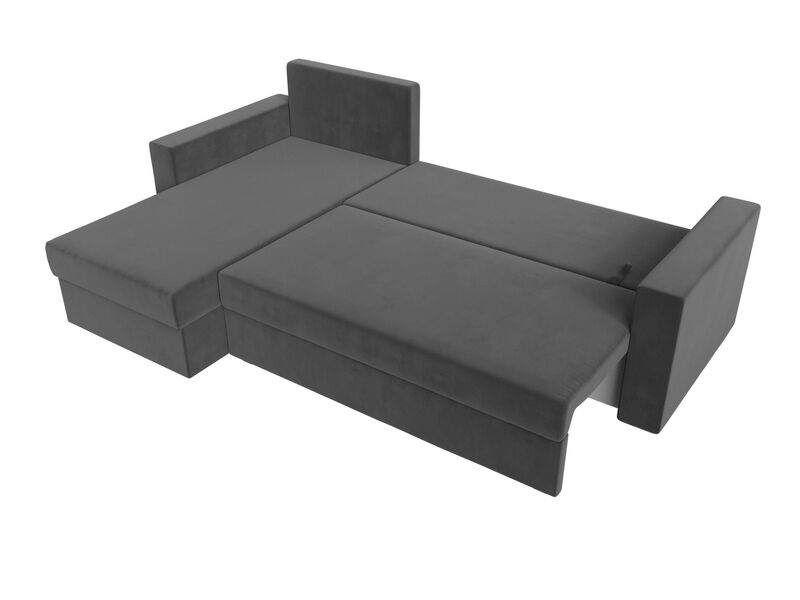 Диван угловой Траумберг Лайт левый угол, Велюр, SEVEN 17 серый