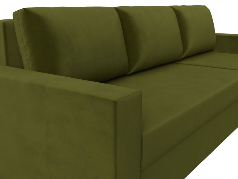 Диван угловой Траумберг Лайт правый угол, Микровельвет, Зеленый