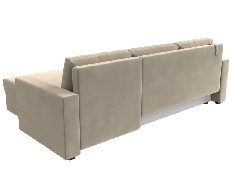 Диван угловой Траумберг Лайт правый угол, Микровельвет, Бежевый