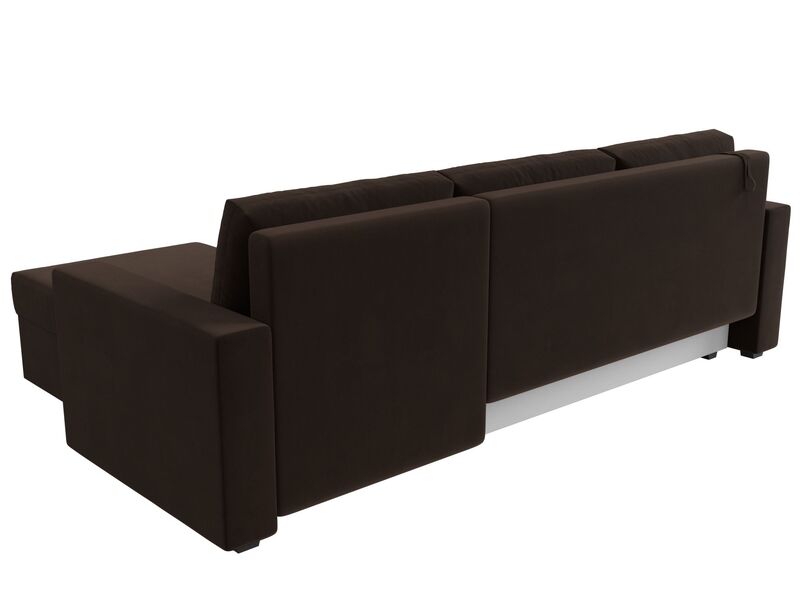 Диван угловой Траумберг Лайт правый угол, Микровельвет, Коричневый