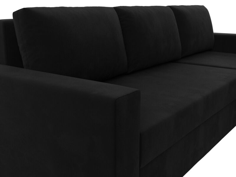 Диван угловой Траумберг Лайт правый угол, Микровельвет, Черный