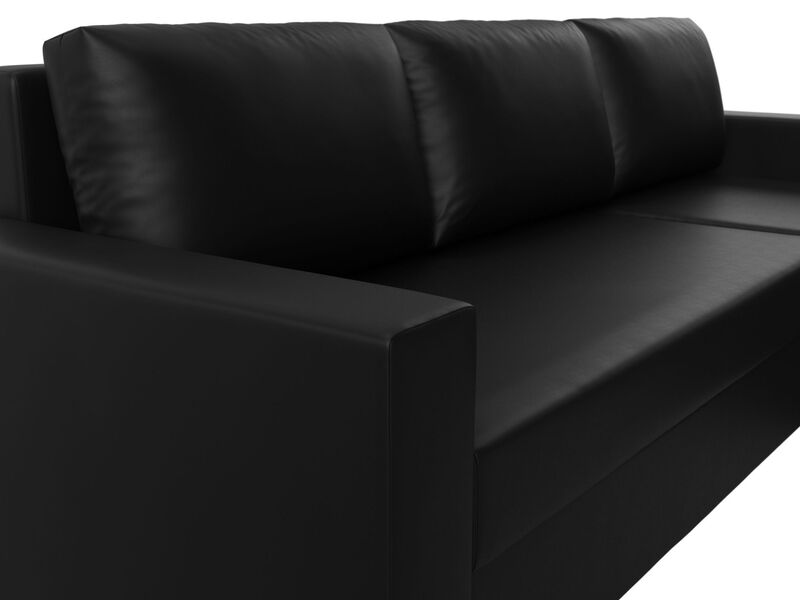 Диван угловой Траумберг Лайт правый угол, Экокожа, Черный