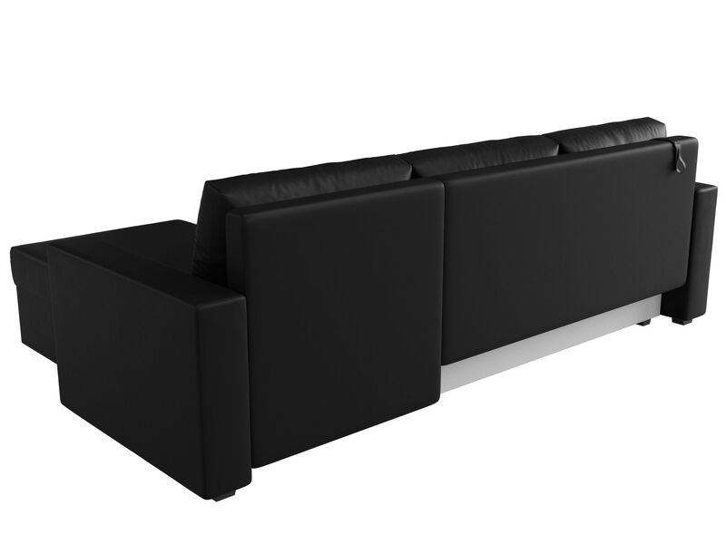 Диван угловой Траумберг Лайт правый угол, Экокожа, Черный