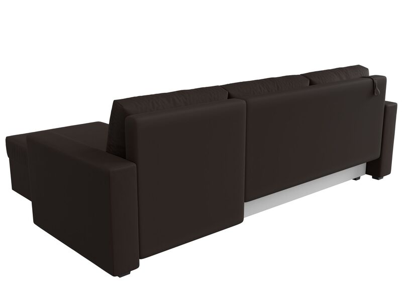 Диван угловой Траумберг Лайт правый угол, Экокожа, Коричневый