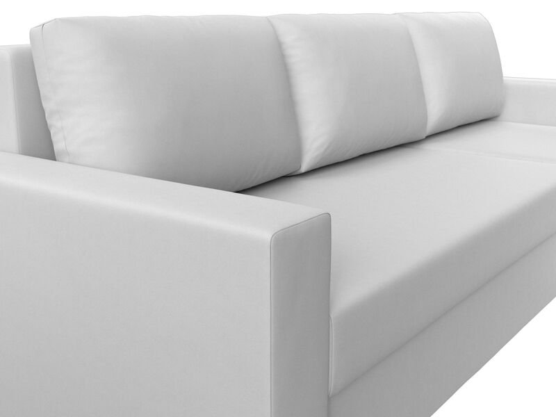 Диван угловой Траумберг Лайт правый угол, Экокожа, Белый