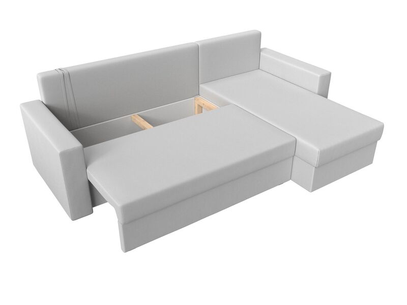 Диван угловой Траумберг Лайт правый угол, Экокожа, Белый