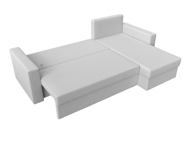 Диван угловой Траумберг Лайт правый угол, Экокожа, Белый