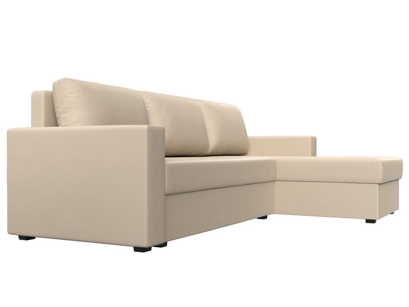 Диван угловой Траумберг Лайт правый угол, Экокожа, Бежевый