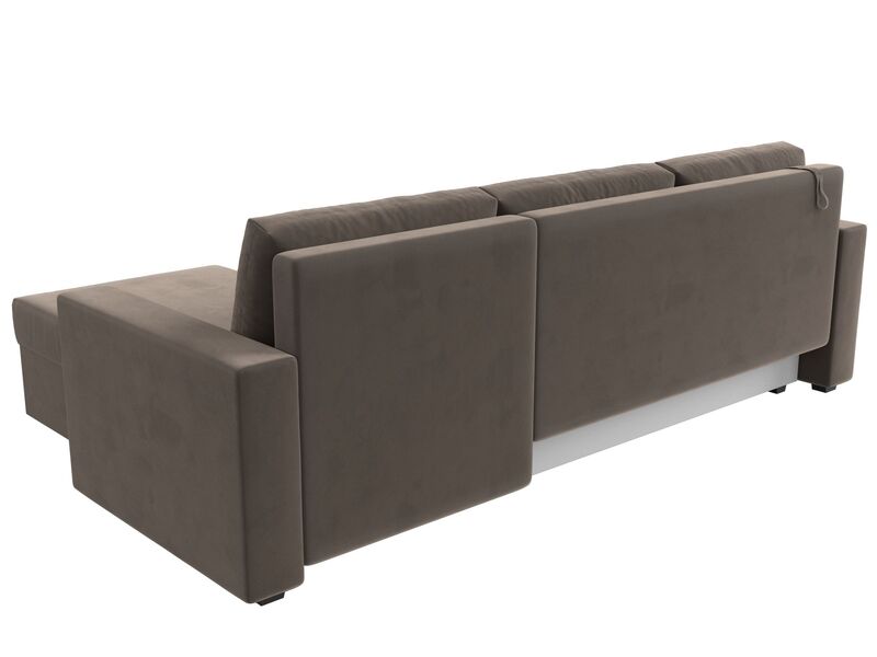 Диван угловой Траумберг Лайт правый угол, Велюр, SEVEN 727 коричневый