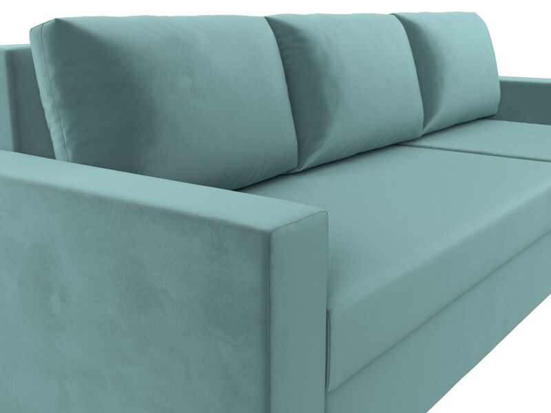 Диван угловой Траумберг Лайт правый угол, Велюр, SEVEN 113 бирюзовый