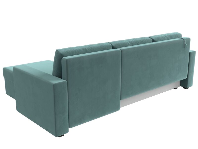 Диван угловой Траумберг Лайт правый угол, Велюр, SEVEN 113 бирюзовый