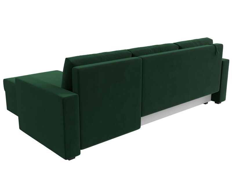 Диван угловой Траумберг Лайт правый угол, Велюр, SEVEN 626 зеленый