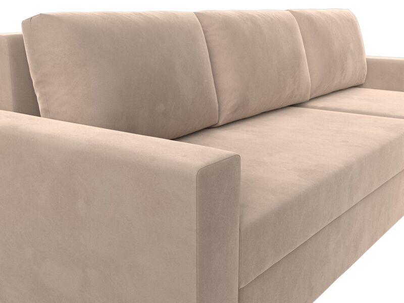 Диван угловой Траумберг Лайт правый угол, Велюр, SEVEN 729 бежевый