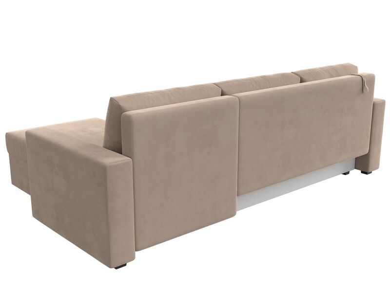 Диван угловой Траумберг Лайт правый угол, Велюр, SEVEN 729 бежевый