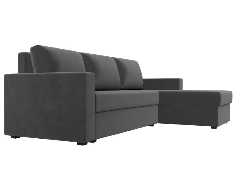 Диван угловой Траумберг Лайт правый угол, Велюр, SEVEN 17 серый