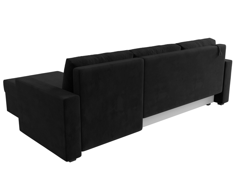 Диван угловой Траумберг Лайт правый угол, Велюр, SEVEN 35 черный