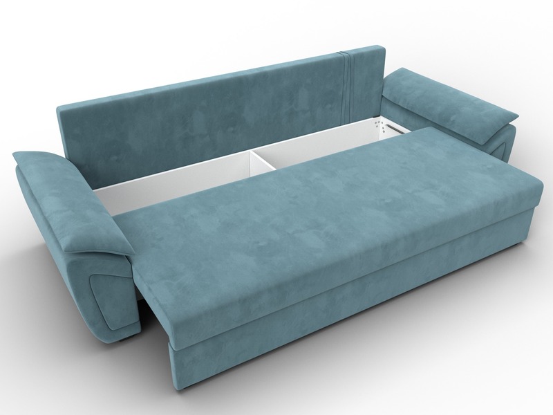 Диван прямой Нэстор Лайт, Велюр, SEVEN 113 бирюзовый