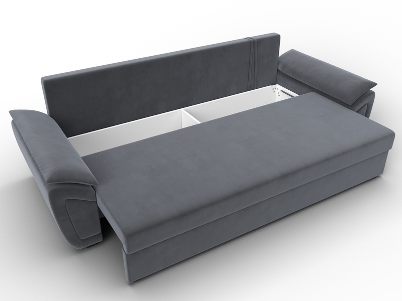 Диван прямой Нэстор Лайт, Велюр, SEVEN 17 серый