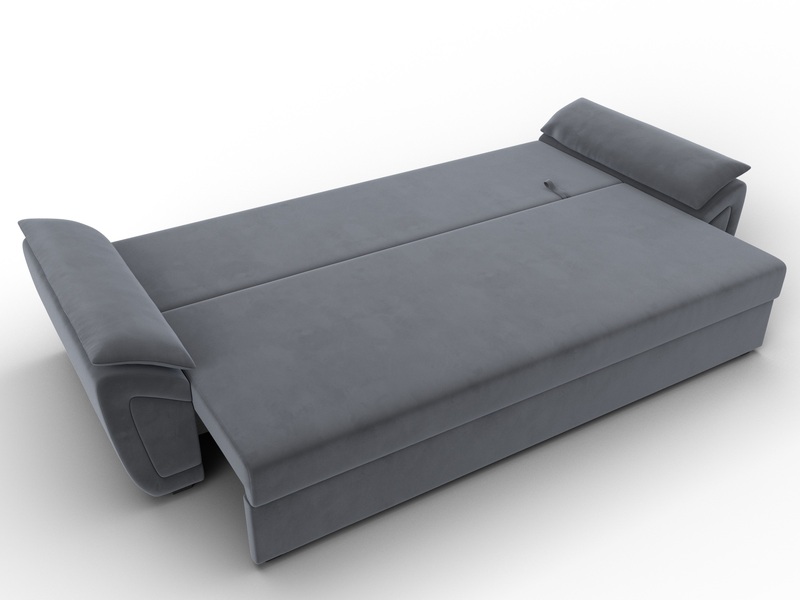 Диван прямой Нэстор Лайт, Велюр, SEVEN 17 серый