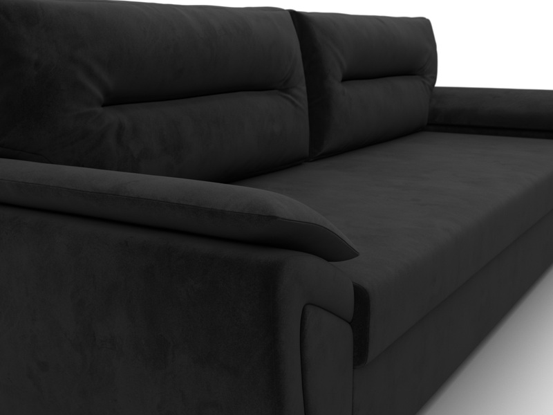 Диван прямой Нэстор Лайт, Велюр, SEVEN 35 черный