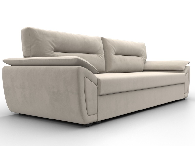 Диван прямой Нэстор Лайт, Микровельвет, Бежевый