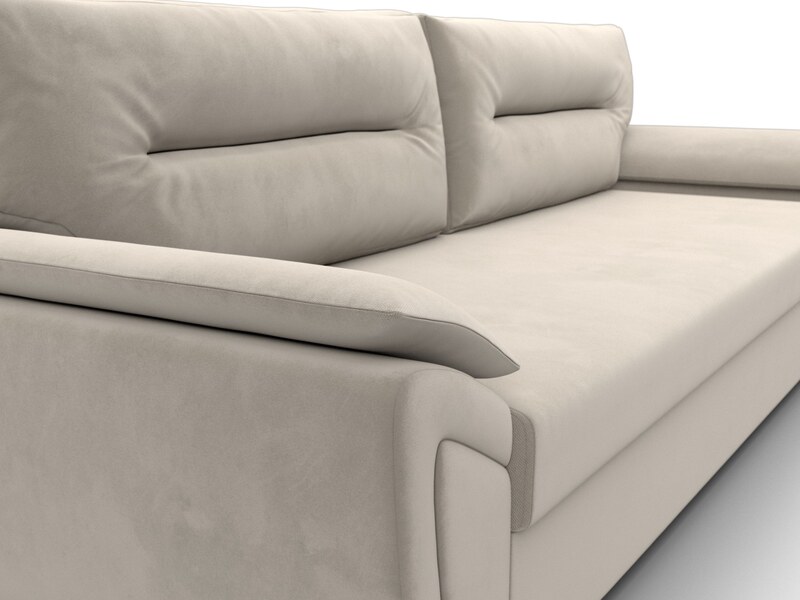 Диван прямой Нэстор Лайт, Микровельвет, Бежевый