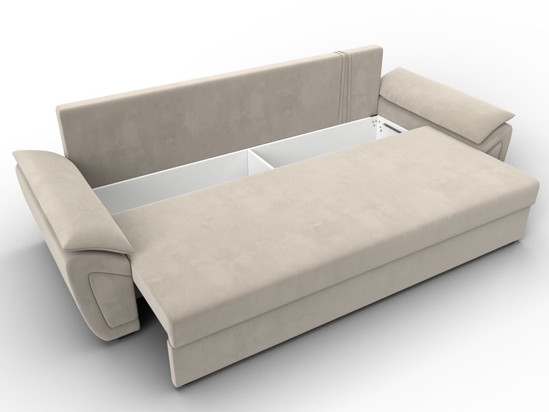 Диван прямой Нэстор Лайт, Микровельвет, Бежевый